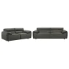Coaster Fine Furniture 509504-S2 Buxton - 2 Piece Leather Upholstered Sofa Set - Graphite