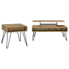 Coaster Fine Furniture 723368-S2 Fanning - 2 Piece Lift Top Coffee And End Table Set - Golden Oak