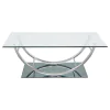 CoasterEssence 704988 Danville - Rectangular U-Shaped Glass Top Coffee Table - Chrome