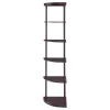 CoasterEveryday 800279 Bonwick - Wood 5-Shelf Corner Bookshelf - Cappuccino
