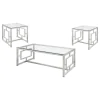 Coaster Fine Furniture 703738-S3 Merced - 3 Piece Rectangular Coffee And End Table Set - Nickel
