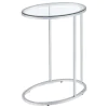 CoasterEveryday 902927 Kyle - Oval Glass Top C-Shaped Sofa Side Table - Chrome