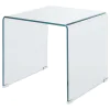 CoasterEssence 705327 Ripley - Squared Tempered Bent Glass Side End Table - Clear
