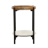 CoasterEssence 931218 Adhvik - Round Side Table With Marble Shelf - Natural And Black