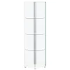 CoasterEveryday 950001 Zahavah - 4-Shelf Hexagonal Clear Glass Curio Cabinet - White