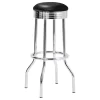 CoasterEveryday 2408 Retro - Upholstered Metal Swivel Bar Stool (Set of 2) - Black