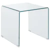 CoasterEssence 705327 Ripley - Squared Tempered Bent Glass Side End Table - Clear