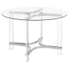 Coaster Fine Furniture 108501 Keeling - Round Glass Top Acrylic Dining Table - Chrome