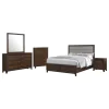 Coaster Fine Furniture 223441KW-S5 Welsley - 5 Piece California King Bedroom Set - Walnut