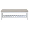 Coaster Fine Furniture 223476 Bexhill - Upholstered Rectangular Bench With Shelf - White