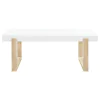 CoasterEssence 753398 Pala - Rectangular Coffee Table - White High Gloss And Natural