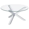 Coaster Fine Furniture 708128-S3 Kenzie - 3 Piece Round Coffee And End Table Set - Chrome