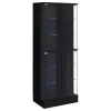 Coaster Fine Furniture 950398 Cabra - 4-Door LED Curio Display Cabinet - Black High Gloss
