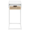 Coaster Fine Furniture 931632 Amherst - 1-Drawer Radio Weave Cane Metal Side Table - White