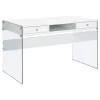 CoasterEveryday 800829 Dobrev - 2-Drawer Writing Desk - White High Gloss