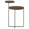 CoasterEssence 935980 Yael - Round Mango Wood Accent Side Table - Natural And Gunmetal