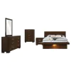 CoasterEssence 200711Q-S5 Jessica - 5 Piece LED Queen Bedroom Set - Cappuccino