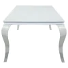 CoasterElevations 115081 Carone - Rectangular Glass Top Dining Table - White And Chrome - Metal And Glass