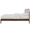 New Classic 00-B1862HW-300 Hawthorne - 5/0 Queen Platform Bed With White Upholstered Headboard - Brown