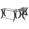 CoasterEssence 800446 Monterey - Glass Top L-Shape Computer Desk - Cappuccino
