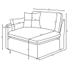 CoasterElevations 551454LAF Hobson - Upholstered LAF Chair - Ivory