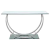 CoasterEssence 704989 Danville - U-Shaped Glass Top Entryway Console Table - Chrome