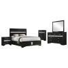 Coaster Fine Furniture 206360KW-S5 Miranda - 5 Piece California King Bedroom Set - Black