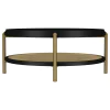 Coaster Fine Furniture 706198 Arini - Round Coffee Table With Storage Shelf - Black