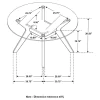 Coaster Fine Furniture 122180BG Paxton - Round Glass Top Wood Dining Table - Nutmeg