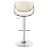 CoasterEssence 130505 Harris - Adjustable Bar Stool - Ecru And Chrome