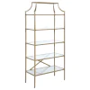 CoasterEssence 804393 Serena - 5-Shelf Glass Bookshelf - Gold