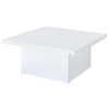 Coaster Fine Furniture 710898 Devar - Square Engineered Wood Coffee Table - White High Gloss