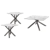 Coaster Fine Furniture 708138-S3 Carvell - 3 Piece Square Coffee And End Table Set - Mirage White