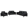 Coaster Fine Furniture 508361-S3 Ruth - 3 Piece Upholstered Track Arm Sofa Set - Black