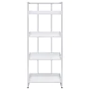 CoasterEssence 803402 Ember - 4-Shelf Bookshelf White High - Gloss And Chrome