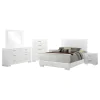 CoasterEssence 203501KE-S6 Felicity - 6 Piece Eastern King Bedroom Set - White High Gloss