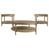Coaster Fine Furniture 706188-S3 Arini - 3 Piece Round Coffee And End Table Set - Sand Wash