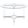 Coaster Fine Furniture 108501-S5 Keeling - 5 Piece Round Glass Top Acrylic Dining Set - Chrome