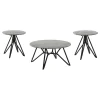 Coaster Fine Furniture 736178-S3 Hadi - 3 Piece Round Smarttop Coffee And End Table Set - Cement