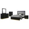 Coaster Fine Furniture 224781KW-S5 Caraway - 5 Piece California King Bedroom Set - Black