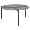 CoasterEveryday 710168 Rosalie - Round Smoked Glass Top Coffee Table - Sandy Black