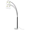 CoasterEssence 1771N Maisel - Hanging Crystal Arc Tree Floor Lamp - Black