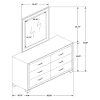 CoasterEveryday 223383M Melody - 6-Drawer Upholstered Dresser With Mirror - Gray