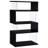 CoasterEveryday 800340 Emelle - 4-Shelf Glass Panel Bookshelf - Black