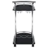 CoasterEveryday 910001 Elfman - 2-Tier Glass Shelf Metal Bar Cart - Black And Chrome