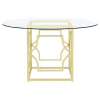 Coaster Fine Furniture 192641BG Starlight - Round Glass Top Metal Dining Table - Brass