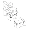 CoasterElevations 900262 Roberts - Upholstered Wingback Chair And Ottoman Set - Black