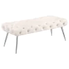 Coaster Fine Furniture 910334 Ella - Upholstered Tufted Bench Stainless Steel Legs Ivory