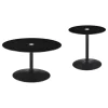 Coaster Fine Furniture 709688-S2 Ganso - 2 Piece Round Glass Top Coffee And End Table Set - Black