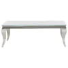 CoasterEssence 707768 Carone - Rectangular Glass Top Coffee Table - White And Chrome